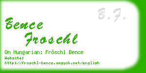 bence froschl business card